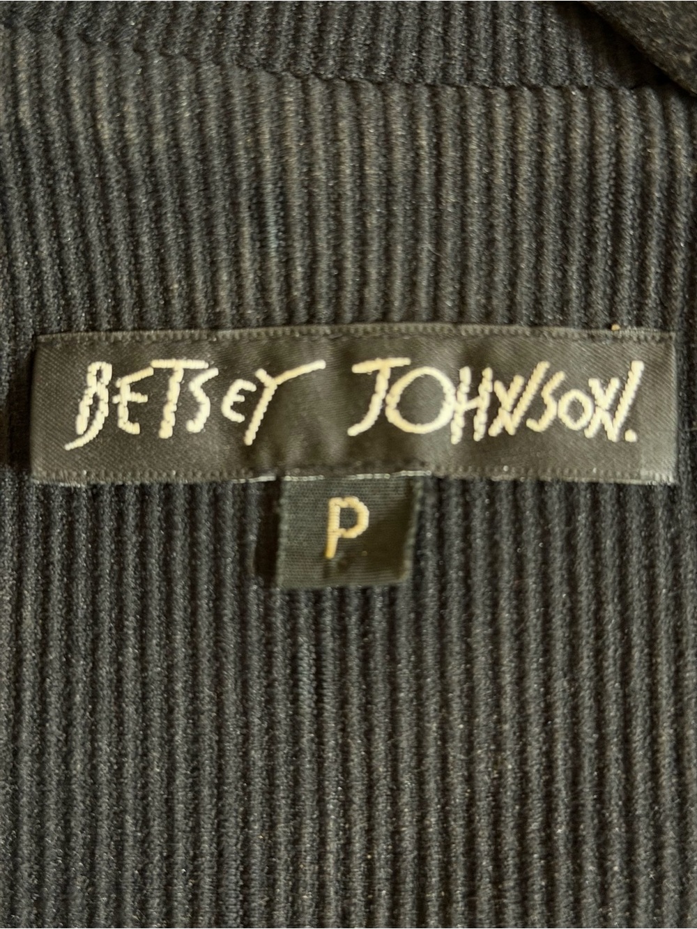 Fab - Vintage Betsey Johnson Black Fitted Ribbed Maxi w/Matching Tux Jacket - Picture 10 of 11